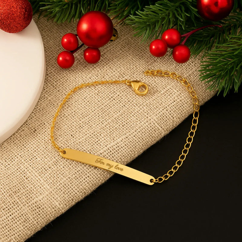 Gold bracelet with engraving